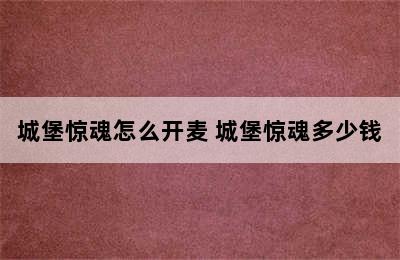 城堡惊魂怎么开麦 城堡惊魂多少钱